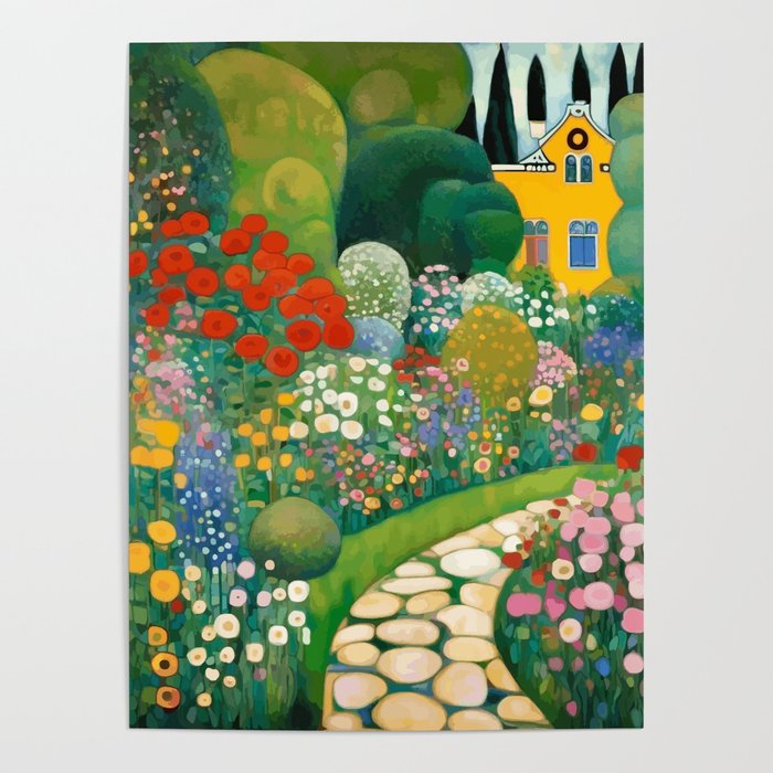Klimt Garden Floral Landscape Poster Gallery Image 1