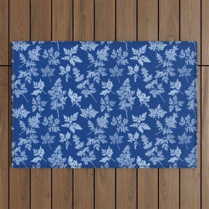 Herbal Blue Cynotype 01 Outdoor Rug Gallery Image 1