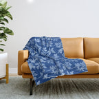 Herbal Blue Cynotype 01 Throw Blanket Gallery Image 1