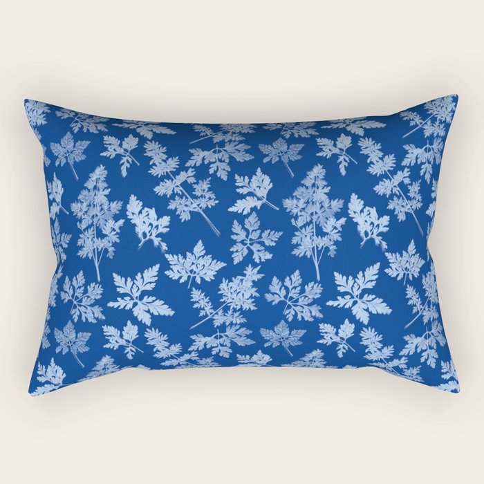 Herbal Blue Cynotype 01 Rectangular Pillow Gallery Image 2