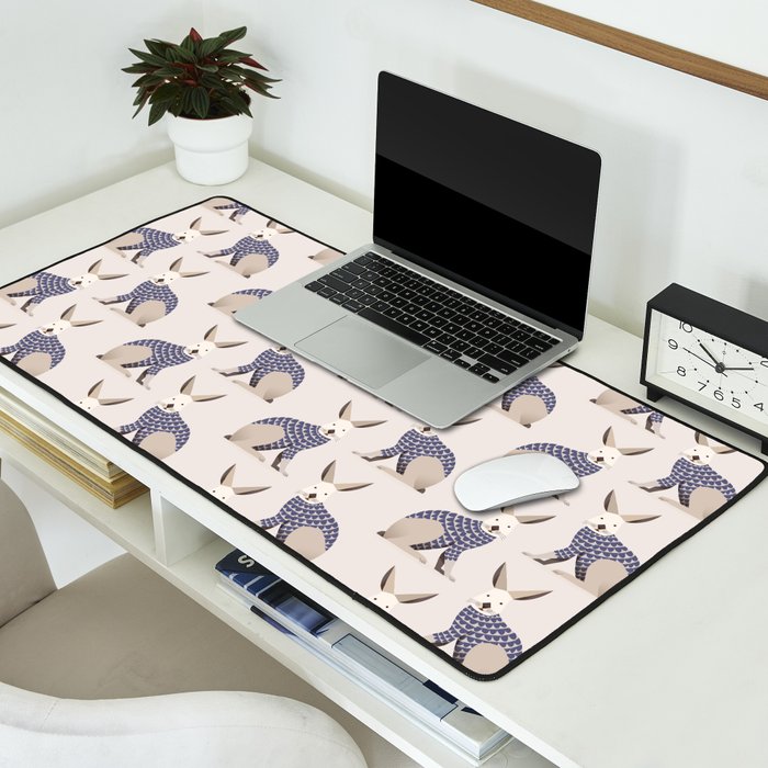 Whimsical European Hare Desk Mat Gallery Image 2