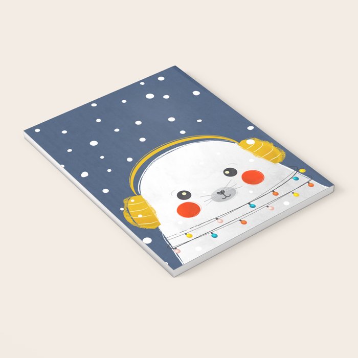 Christmas Baby Seal with fairy lights Notebook Gallery Image 3