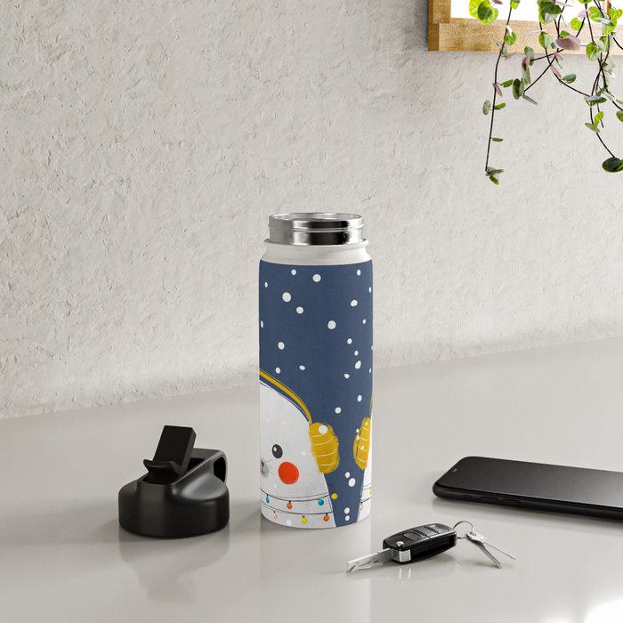 Christmas Baby Seal with fairy lights Water Bottle Gallery Image 4
