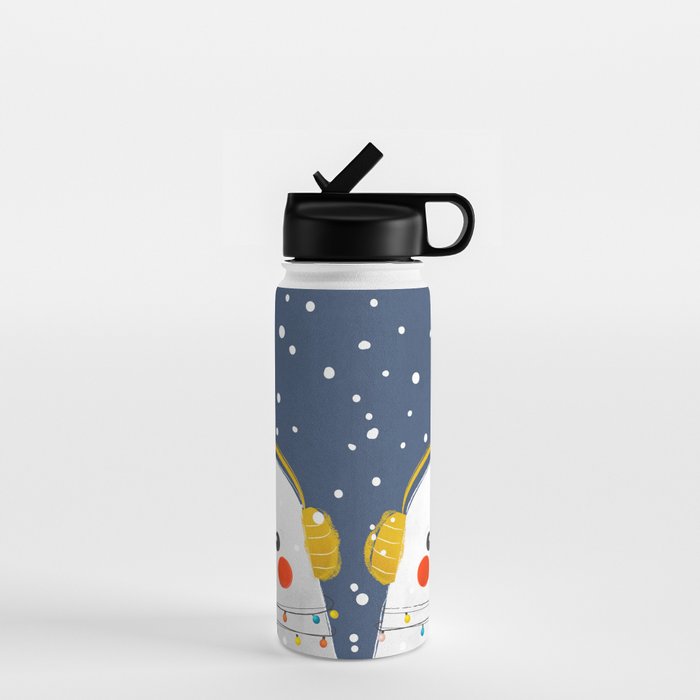 Christmas Baby Seal with fairy lights Water Bottle Gallery Image 1