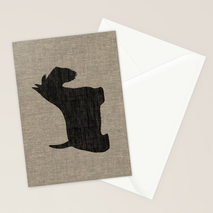 Scottish Terrier | Black Scottie Dog Silhouette Stationery Card Gallery Image 2