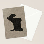 Scottish Terrier | Black Scottie Dog Silhouette Stationery Card Gallery Image 2
