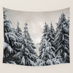 Winter Woods II - Snow Capped Forest Adventure Nature Photography Wall Tapestry Gallery Image 4