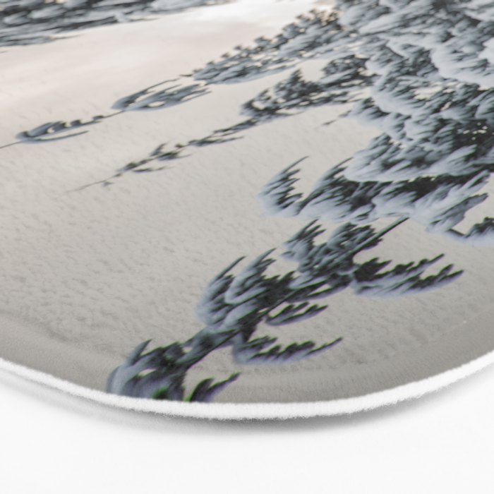 Winter Woods II - Snow Capped Forest Adventure Nature Photography Bath Mat Gallery Image 3