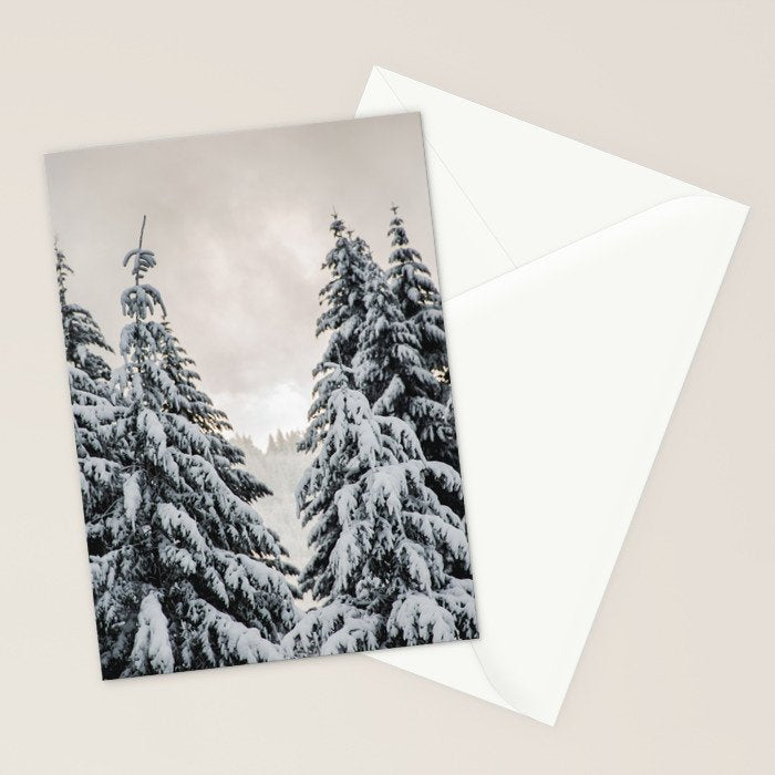 Winter Woods II - Snow Capped Forest Adventure Nature Photography Stationery Card Gallery Image 2