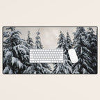 Winter Woods II - Snow Capped Forest Adventure Nature Photography Desk Mat Gallery Image 1