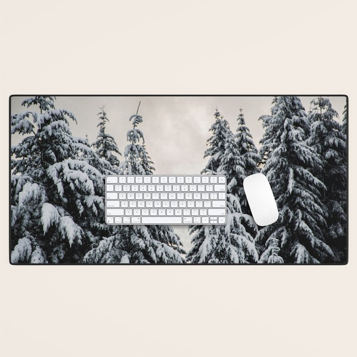 Winter Woods II - Snow Capped Forest Adventure Nature Photography Desk Mat Gallery Image 1