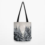 Winter Woods II - Snow Capped Forest Adventure Nature Photography Tote Bag Gallery Image 2