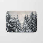 Winter Woods II - Snow Capped Forest Adventure Nature Photography Bath Mat Gallery Image 1