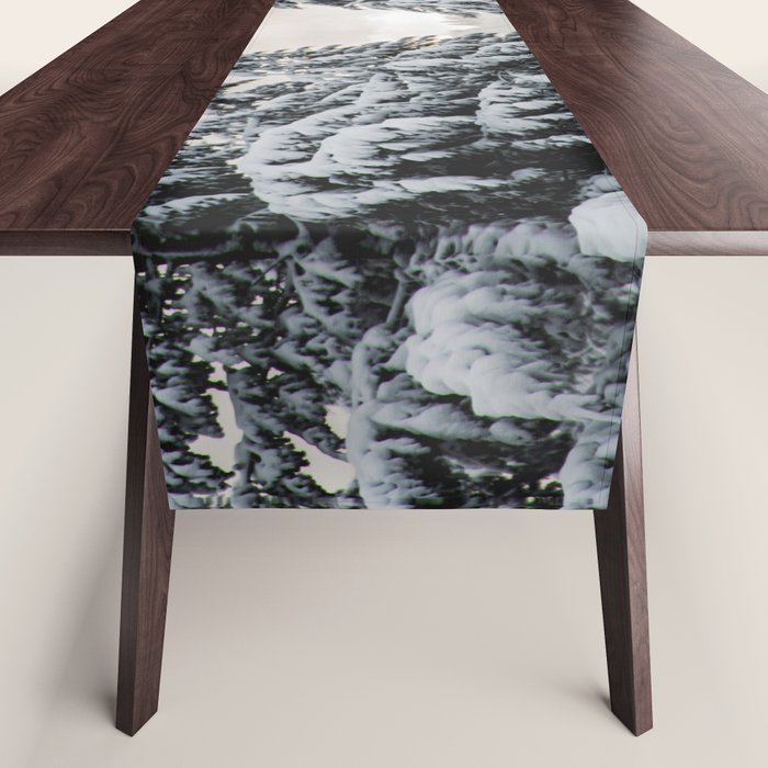 Winter Woods II - Snow Capped Forest Adventure Nature Photography Table Runner Gallery Image 1