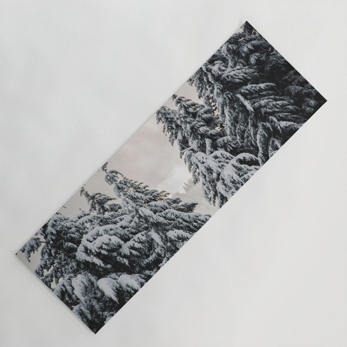 Winter Woods II - Snow Capped Forest Adventure Nature Photography Yoga Mat Gallery Image 1