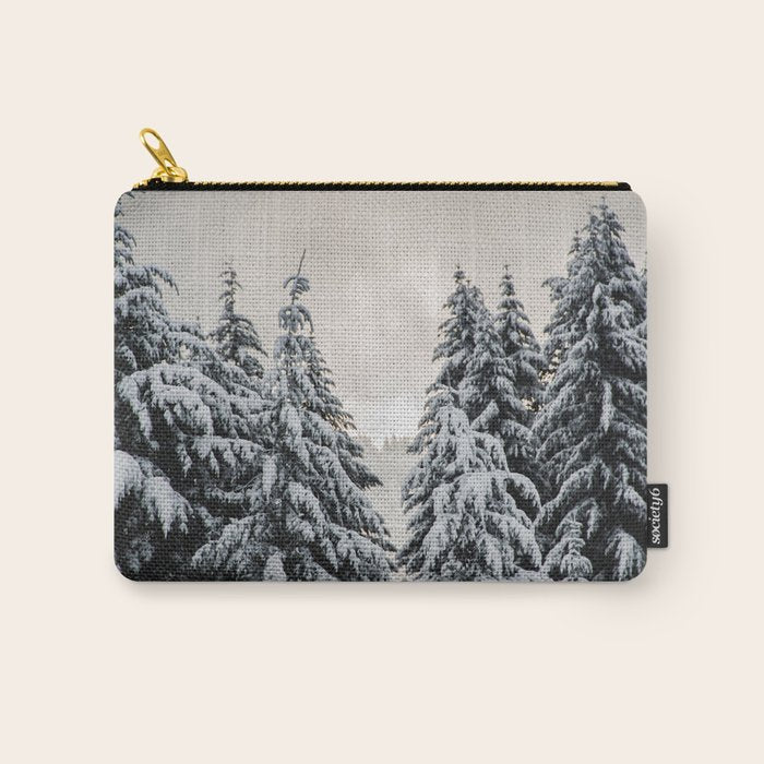 Winter Woods II - Snow Capped Forest Adventure Nature Photography Carry All Pouch Gallery Image 1