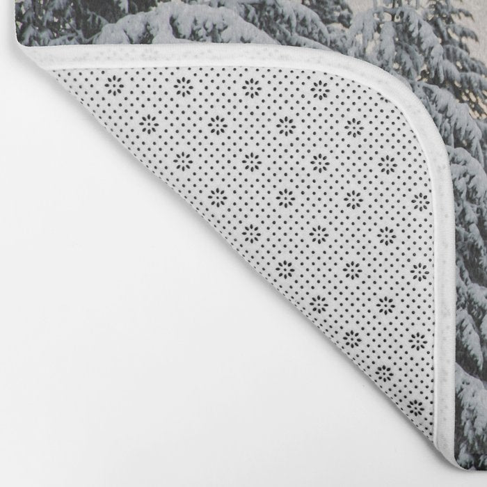 Winter Woods II - Snow Capped Forest Adventure Nature Photography Bath Mat Gallery Image 2
