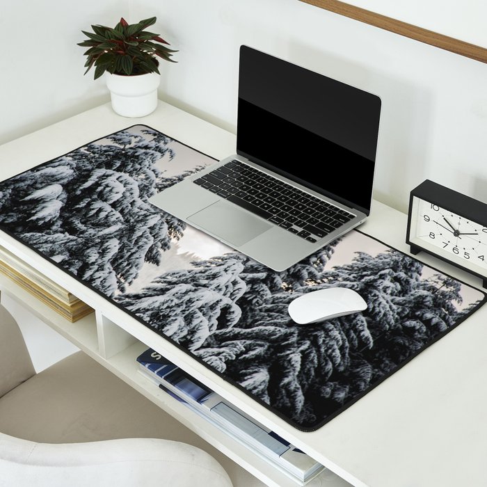 Winter Woods II - Snow Capped Forest Adventure Nature Photography Desk Mat Gallery Image 2