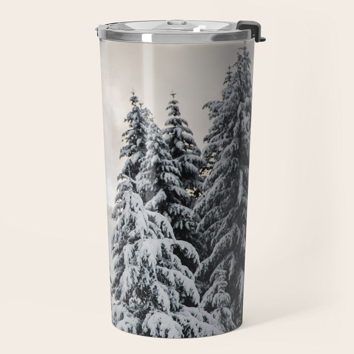 Winter Woods II - Snow Capped Forest Adventure Nature Photography Travel Mug Gallery Image 2