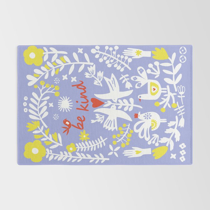 be kind - scandinavian folk art illustration Rug Gallery Image 2