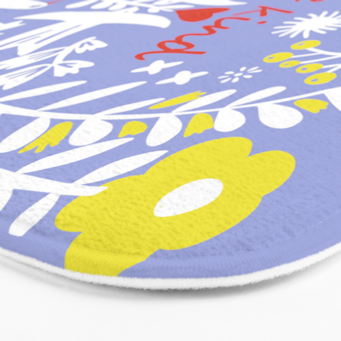 be kind - scandinavian folk art illustration Bath Mat Gallery Image 3