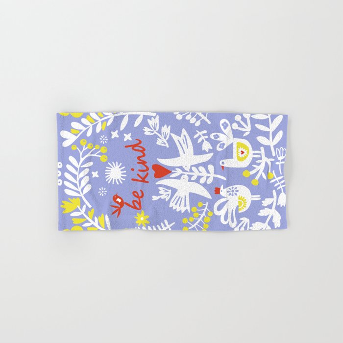 be kind - scandinavian folk art illustration Bath Towel Gallery Image 1