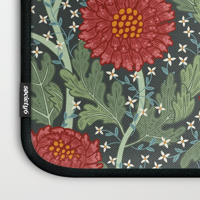 Arts and crafts red chrysanthemum pattern Laptop Sleeve Gallery Image 3