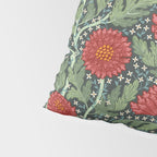 Arts and crafts red chrysanthemum pattern Pillow Sham Gallery Image 4