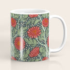 Arts and crafts red chrysanthemum pattern Coffee Mug Gallery Image 1