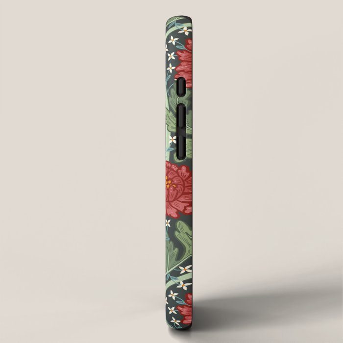 Arts and crafts red chrysanthemum pattern iPhone Case Gallery Image 2
