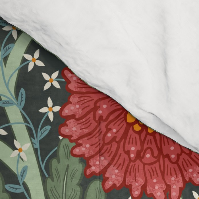 Arts and crafts red chrysanthemum pattern Comforter Gallery Image 4