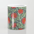 Arts and crafts red chrysanthemum pattern Coffee Mug Gallery Image 4