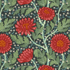 Arts and crafts red chrysanthemum pattern Coffee Mug Gallery Image 2