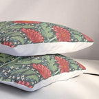 Arts and crafts red chrysanthemum pattern Pillow Sham Gallery Image 3