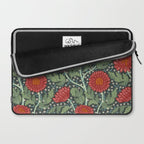 Arts and crafts red chrysanthemum pattern Laptop Sleeve Gallery Image 2