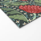 Arts and crafts red chrysanthemum pattern Welcome Mat Gallery Image 2