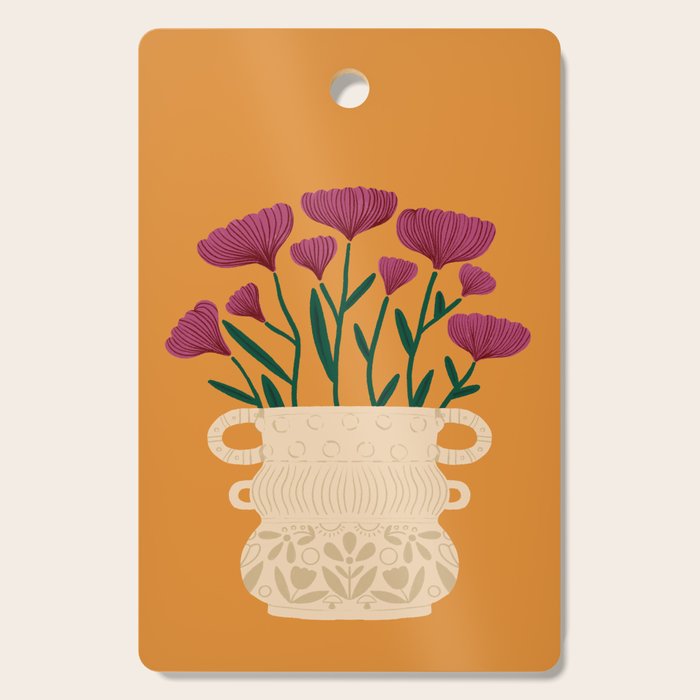 Ivory Vintage Flower Vase on Marigold Cutting Board Gallery Image 1