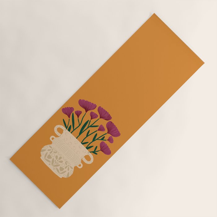 Ivory Vintage Flower Vase on Marigold Yoga Mat Gallery Image 1