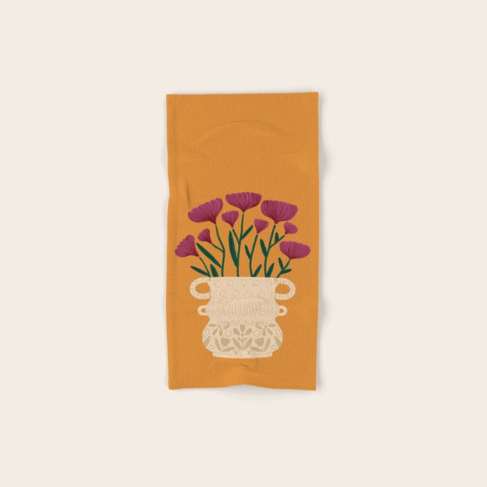 Ivory Vintage Flower Vase on Marigold Bath Towel Gallery Image 1