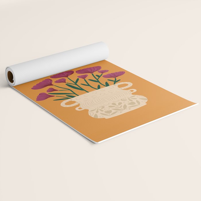 Ivory Vintage Flower Vase on Marigold Yoga Mat Gallery Image 2