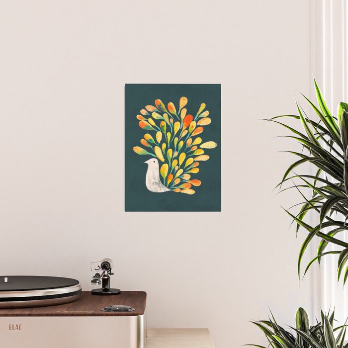 Watercolor Peacock Poster Gallery Image 2