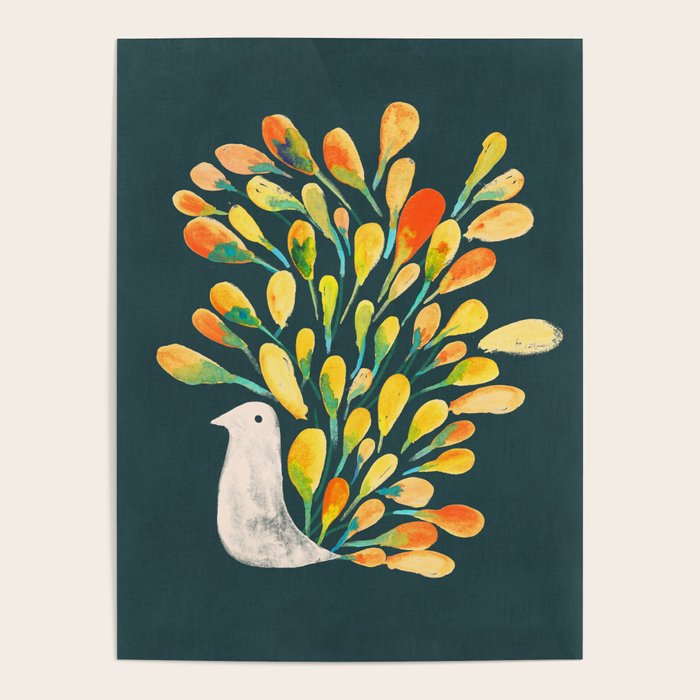 Watercolor Peacock Poster Gallery Image 4