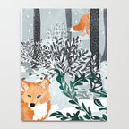 Fox Snow Walk, Animals Wildlife Winter, New Years Christmas Forest Wildlife Painting Notebook Gallery Image 4
