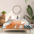 Fox Snow Walk, Animals Wildlife Winter, New Years Christmas Forest Wildlife Painting Comforter Gallery Image 3