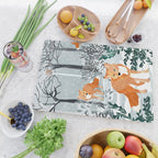 Fox Snow Walk, Animals Wildlife Winter, New Years Christmas Forest Wildlife Painting Cutting Board Gallery Image 2