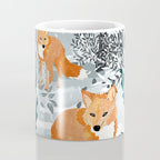 Fox Snow Walk, Animals Wildlife Winter, New Years Christmas Forest Wildlife Painting Coffee Mug Gallery Image 4