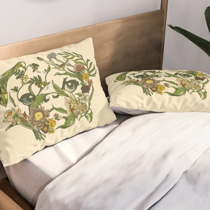 Botanical Pug Pillow Sham Gallery Image 2