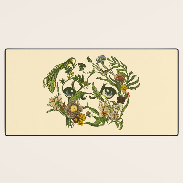 Botanical Pug Desk Mat Gallery Image 3