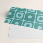 Mid Century Modern Square Dot Pattern 871 Teal and Blue Wrapping Paper Gallery Image 2