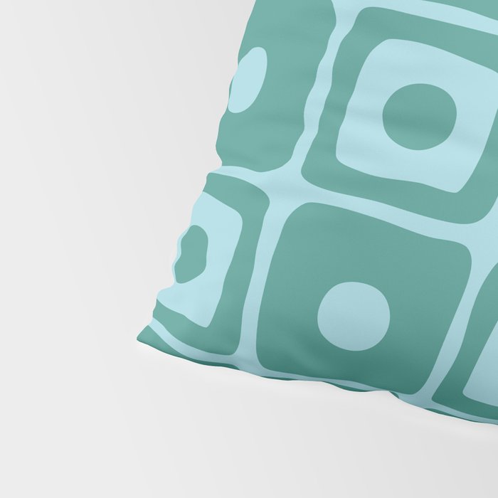 Mid Century Modern Square Dot Pattern 871 Teal and Blue Pillow Sham Gallery Image 4